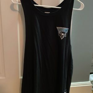 Black racerback tank top with sequin design